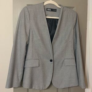 Zara checkered black and white blazer!